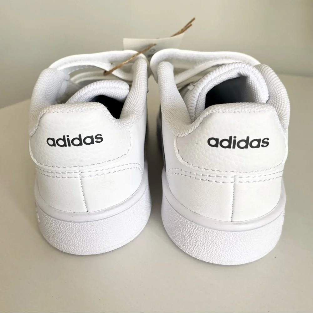 adidas Grand Court White & Camouflage Velcro Straps Toddler Sneakers New Size 9 - Picture 4 of 7